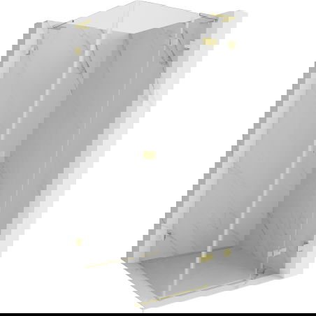 Mexen Lunar L right pivot shower cabin 100 x 100 cm, transparent, brushed gold - 834L-100-100-55-00-P