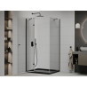 Mexen Roma swing shower cabin 80 x 100 cm, transparent, black + Flat tray, black - 854-080-100-70-00-4070B