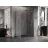 Mexen Lunar L shower enclosure hinged right 80 x 70 cm, transparent, rose gold - 834L-080-070-60-00-P