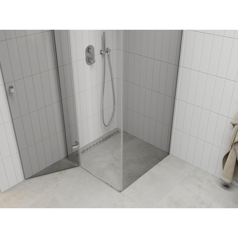Mexen Roma swing shower cabin 80 x 80 cm, transparent, chrome - 854-080-080-01-00