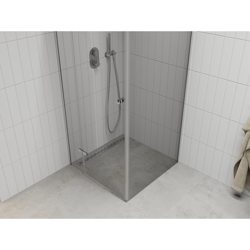 Mexen Roma swing shower cabin 80 x 80 cm, transparent, chrome - 854-080-080-01-00