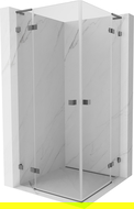 Mexen Lunar L Duo Hinged Shower Enclosure 90 x 90 cm, Transparent, Gun Metal - 834L-090L-090P-95-00