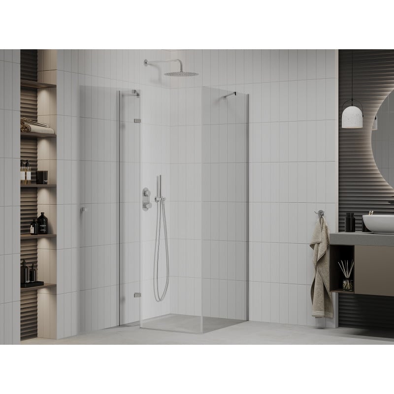 Mexen Roma 90 x 90 cm Pivot Shower Enclosure, Transparent, Chrome - 854-090-090-01-00