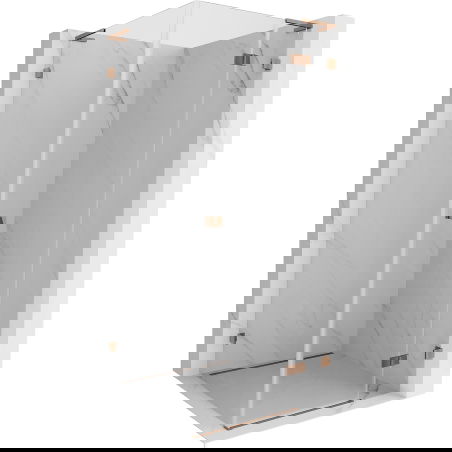 Mexen Lunar L right hinged shower enclosure 100 x 100 cm, transparent, rose gold - 834L-100-100-60-00-P