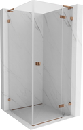 Mexen Lunar L right hinged shower enclosure 100 x 100 cm, transparent, rose gold - 834L-100-100-60-00-P