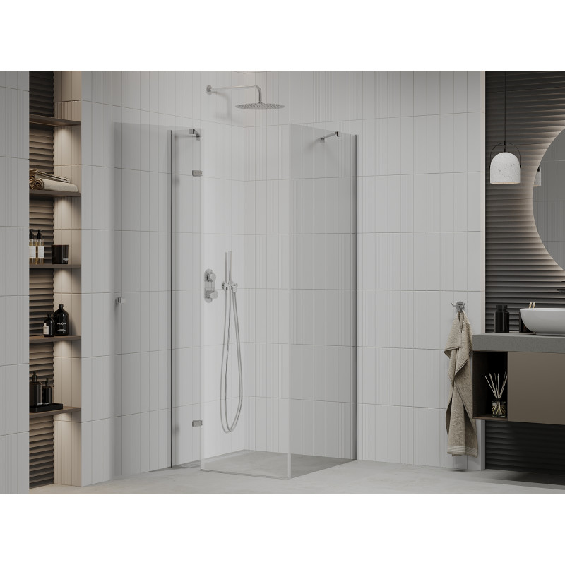 Mexen Roma swing shower cabin 110 x 110 cm, transparent, chrome - 854-110-110-01-00