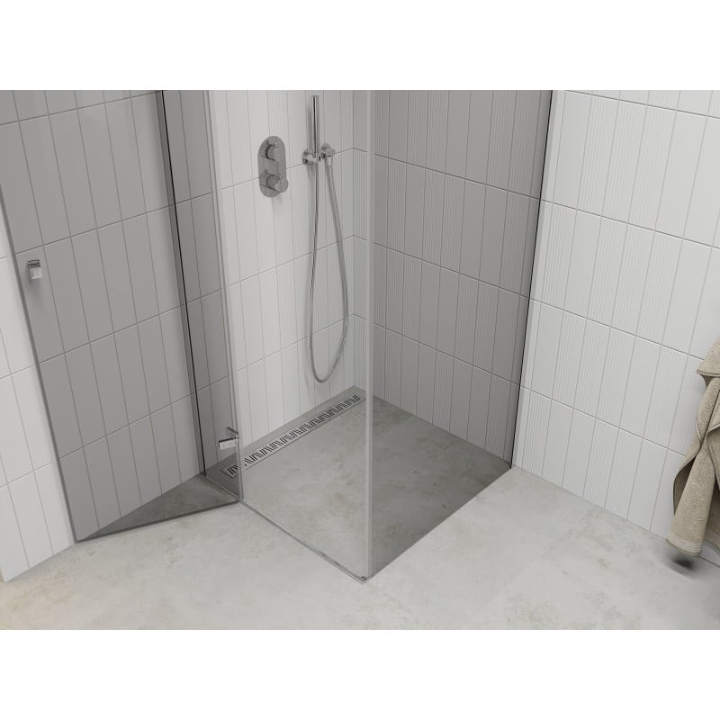Mexen Roma swing shower cabin 110 x 110 cm, transparent, chrome - 854-110-110-01-00