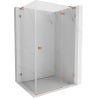 Mexen Lunar L right hinged shower enclosure 95 x 80 cm, transparent, brushed copper - 834L-095-080-65-00-P