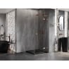 Mexen Lunar L Right-Swinging Shower Enclosure 100 x 100 cm, Transparent, Brushed Copper - 834L-100-100-65-00-P