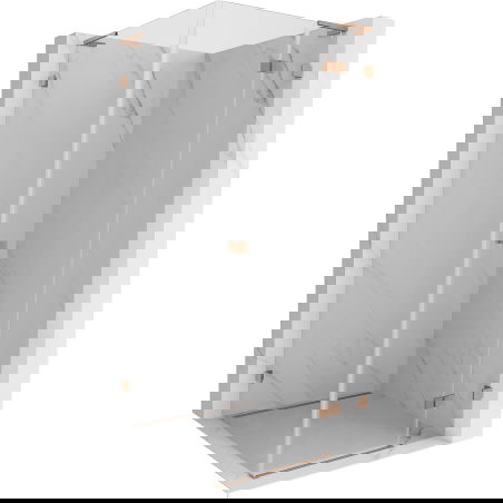 Mexen Lunar L right fold shower cabin 100 x 100 cm, transparent, brushed copper - 834L-100-100-65-00-P