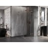 Mexen Lunar L Right-Swinging Shower Enclosure 100 x 100 cm, Transparent, Brushed Copper - 834L-100-100-65-00-P