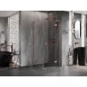Mexen Lunar L Right-Swinging Shower Enclosure 100 x 100 cm, Transparent, Brushed Copper - 834L-100-100-65-00-P