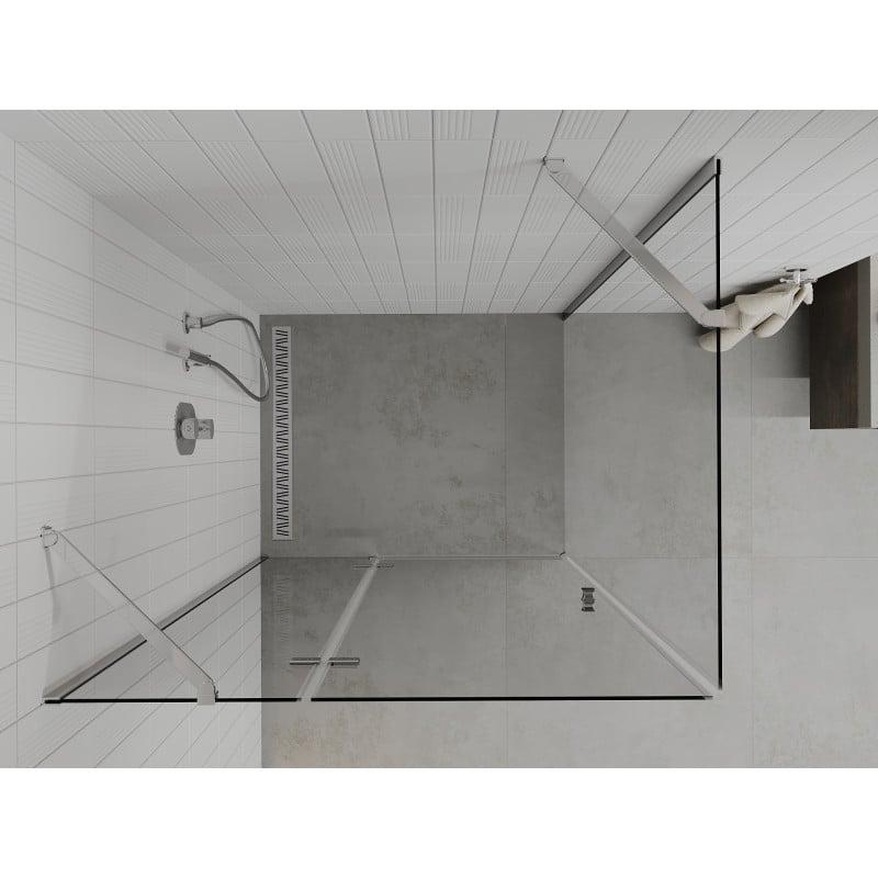 Mexen Roma shower enclosure, hinged, 80 x 110 cm, transparent, chrome - 854-080-110-01-00