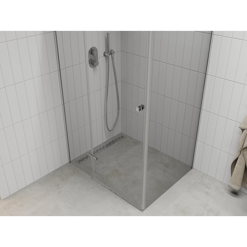 Mexen Roma hinged shower cabin 90 x 70 cm, transparent, chrome - 854-090-070-01-00
