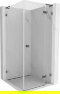 Mexen Lunar L Shower Cabin Right-Opening 90 x 90 cm, Transparent, Brushed Gun Gray - 834L-090-090-66-00-P