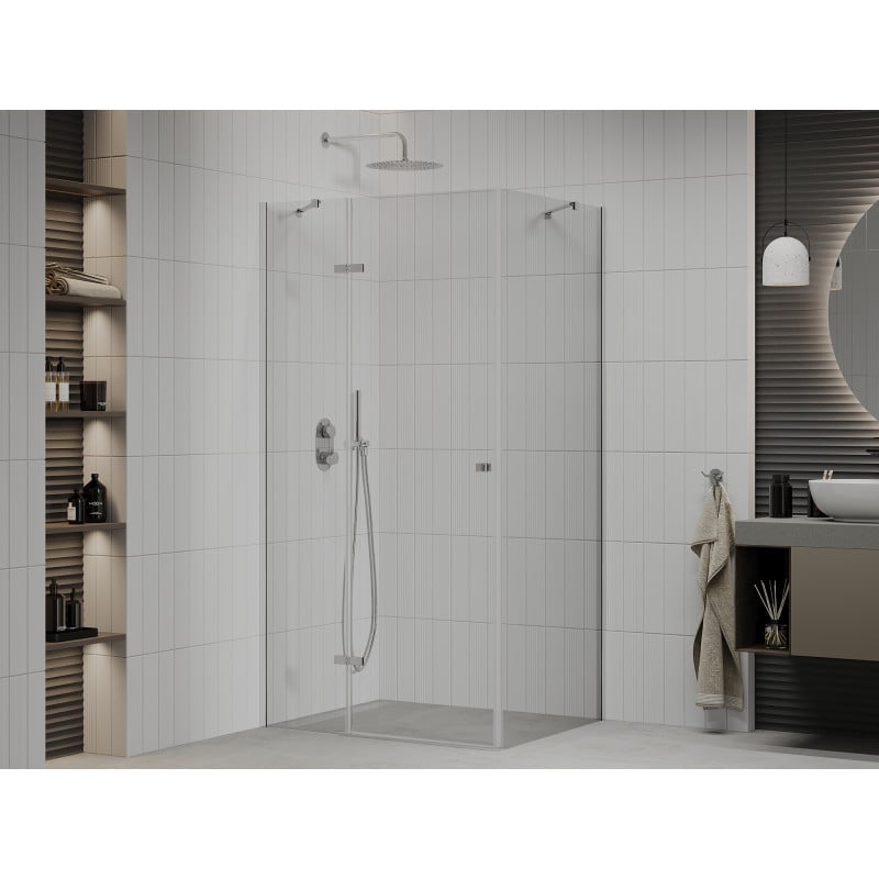 Mexen Roma swing shower cabin 90 x 100 cm, transparent, chrome - 854-090-100-01-00