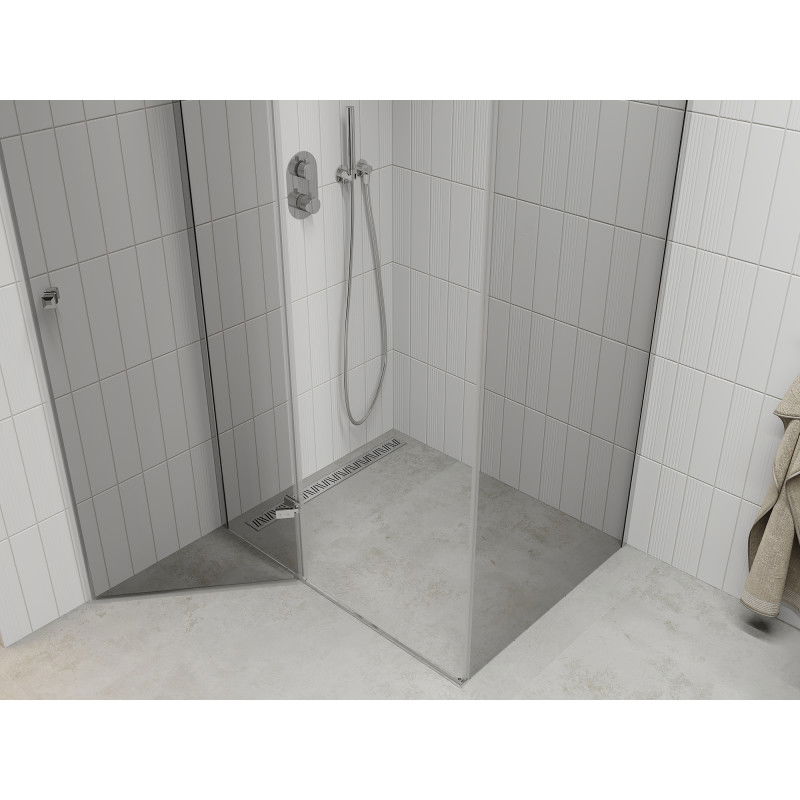 Mexen Roma Hinged Shower Enclosure 90 x 120 cm, Transparent, Chrome - 854-090-120-01-00