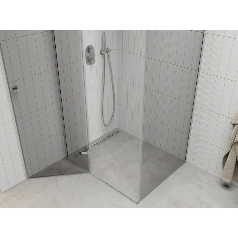 Mexen Roma swing shower cabin 95 x 80 cm, transparent, chrome - 854-095-080-01-00