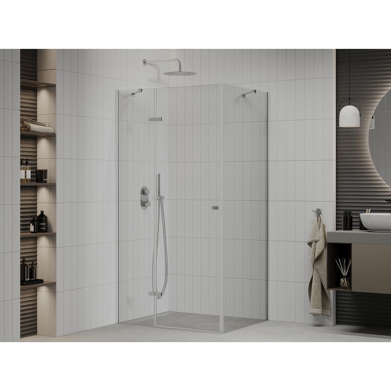 Mexen Roma pivot shower enclosure 95 x 80 cm, transparent, chrome - 854-095-080-01-00