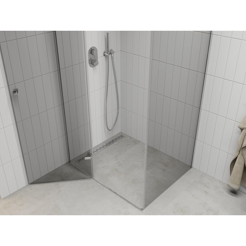 Mexen Roma swing shower cabin 95 x 110 cm, transparent, chrome - 854-095-110-01-00