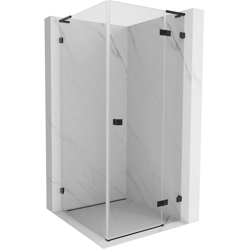 Mexen Lunar L right hinged shower cabin 100 x 100 cm, transparent, black - 834L-100-100-70-00-P