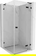 Mexen Lunar L right hinged shower cabin 100 x 100 cm, transparent, black - 834L-100-100-70-00-P