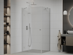 Mexen Roma hinged shower cubicle 100 x 80 cm, Transparent, Chrome - 854-100-080-01-00