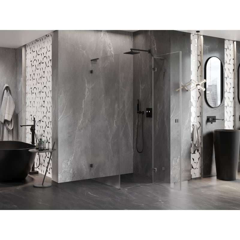 Mexen Lunar L right hinged shower cabin 80 x 80 cm, transparent, gun metal - 834L-080-080-95-00-P