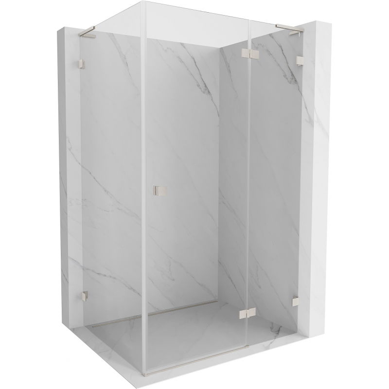 Mexen Lunar L shower enclosure right-opening 85 x 70 cm, transparent, brushed nickel - 834L-085-070-97-00-P