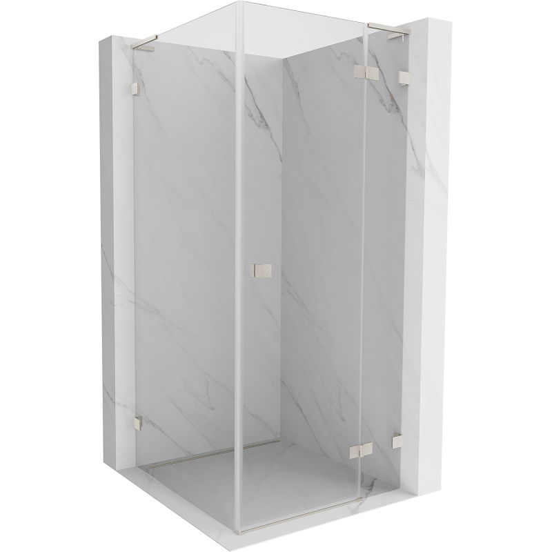 Mexen Lunar L shower cabin right hinged 80 x 80 cm, transparent, brushed nickel - 834L-080-080-97-00-P