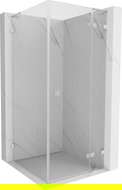 Mexen Lunar L Right Hinge Shower Cabin 90 x 90 cm, Transparent, Brushed Nickel - 834L-090-090-97-00-P