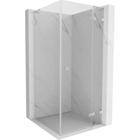 Mexen Lunar L shower enclosure hinged right 100 x 100 cm, transparent, brushed nickel - 834L-100-100-97-00-P
