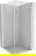Mexen Lunar L right-hinged shower enclosure 100 x 100 cm, transparent, brushed nickel - 834L-100-100-97-00-P