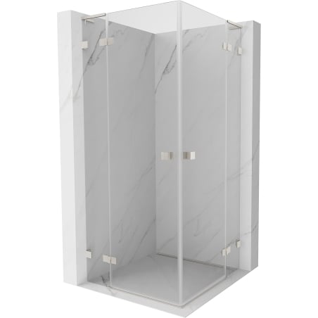 Mexen Lunar L Duo Hinged Shower Enclosure 95 x 95 cm, Transparent, Brushed Nickel - 834L-095L-095P-97-00