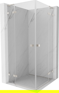 Mexen Lunar L Duo Hinged Shower Enclosure 95 x 95 cm, Transparent, Brushed Nickel - 834L-095L-095P-97-00