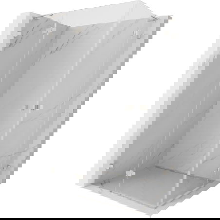 Mexen Lunar L Duo left hinged shower cabin 100 x 95 cm, transparent, brushed nickel - 834L-100L-095P-97-00