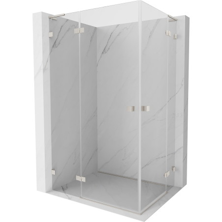 Mexen Lunar L Duo shower cabin with left-hinged door 105 x 80 cm, transparent, brushed nickel - 834L-105L-080P-97-00