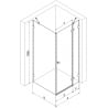 Mexen Lunar right hinged shower cabin 95 x 70 cm, transparent, chrome - 834-095-070-01-00-P