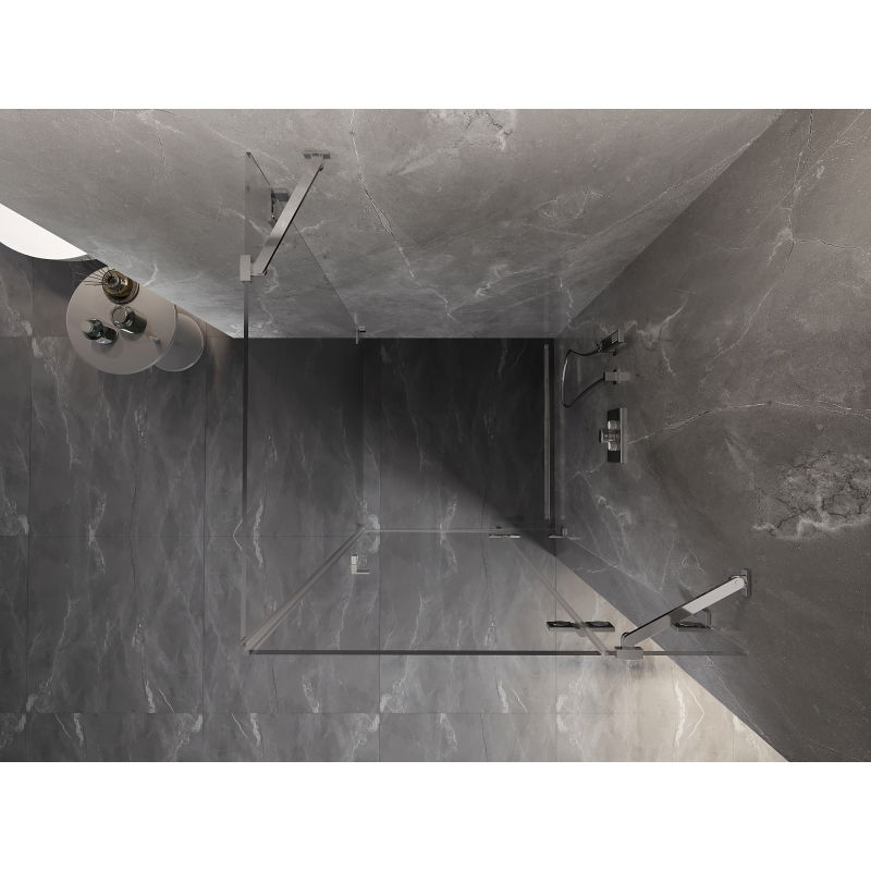 Mexen Lunar right swing shower enclosure 80 x 80 cm, transparent, chrome - 834-080-080-01-00-P