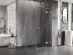 Mexen Lunar right-handed shower enclosure 100 x 100 cm, transparent, chrome - 834-100-100-01-00-P