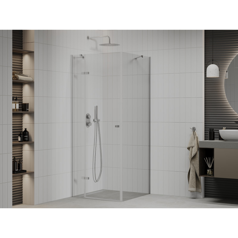 Mexen Roma swing shower enclosure 120 x 120 cm, transparent, chrome - 854-120-120-01-00