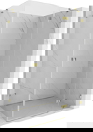 Mexen Lunar 90 x 70 cm Right Hinged Shower Enclosure, Transparent, Gold - 834-090-070-50-00-P