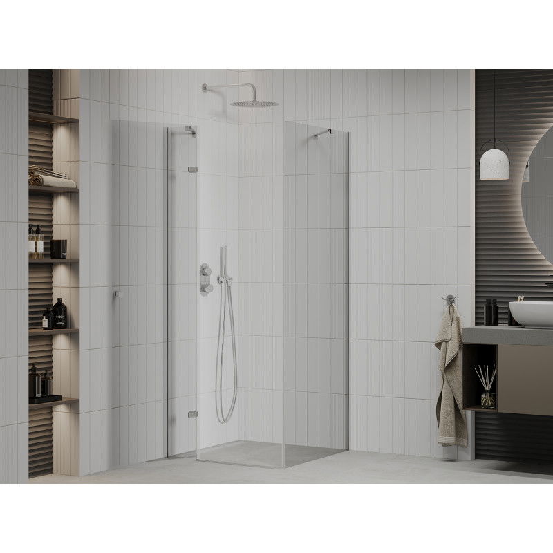 Mexen Roma 120 x 120 cm Hinged Shower Enclosure, Transparent, Chrome - 854-120-120-01-00