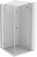 Mexen Lunar right swinging shower enclosure 100 x 100 cm, transparent, gold - 834-100-100-50-00-P