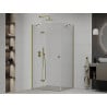 Mexen Roma swing shower enclosure 80 x 70 cm, transparent, gold - 854-080-070-50-00