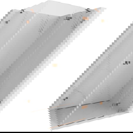 Mexen Lunar right pivot shower enclosure 75 x 70 cm, transparent, pink gold - 834-075-070-60-00-P