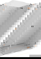 Mexen Lunar right pivot shower enclosure 75 x 70 cm, transparent, pink gold - 834-075-070-60-00-P