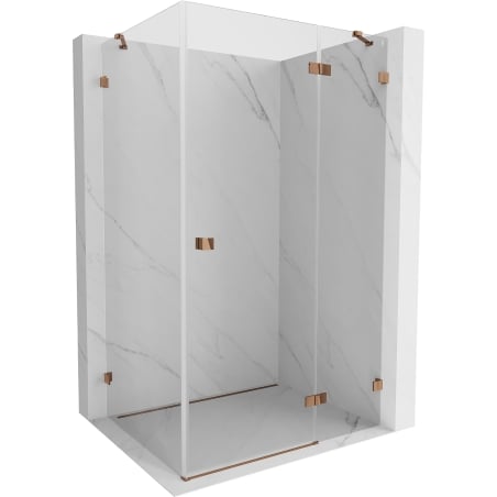 Mexen Lunar right swing shower cabin 80 x 70 cm, transparent, rose gold - 834-080-070-60-00-P