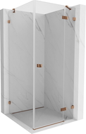 Mexen Lunar Right-Hinged Shower Enclosure 80 x 80 cm, Transparent, Rose Gold - 834-080-080-60-00-P