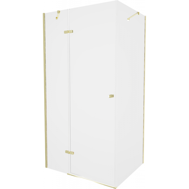 Mexen Roma hinged shower enclosure 90 x 80 cm, transparent, gold - 854-090-080-50-00